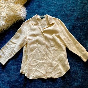 Ralph Lauren linen shirt, M, pale yellow/tan